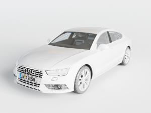 现代白色奥迪轿车汽车3d模型 现代白色奥迪轿车汽车