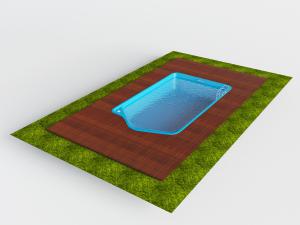 户外长方形游泳池