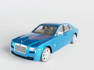 现代蓝色汽车3d模型 现代蓝色汽车