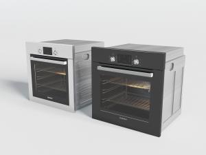 现代黑色双层电烤箱厨房电器