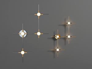 新中式金属十字造型的壁灯