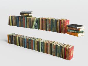 现代色彩斑斓的整排书籍