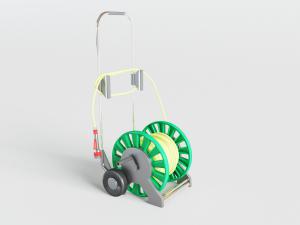 园林水枪式喷灌喷头手推式水管车3d模型 园林水枪式喷灌喷头手推式水管车