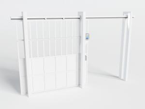 现代白色电动自动推拉伸缩门