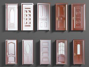 简欧红色金属平开门