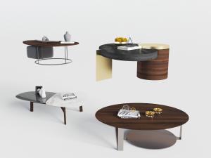 新中式拼接嵌套茶几3d模型 新中式拼接嵌套茶几