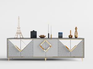 北欧装饰菱形拉手的电视柜