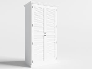 简欧白色百叶窗柜门的衣柜3d模型 简欧白色百叶窗柜门的衣柜