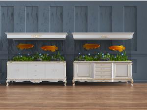 简欧白色带鱼缸的玄关柜3d模型 简欧白色带鱼缸的玄关柜