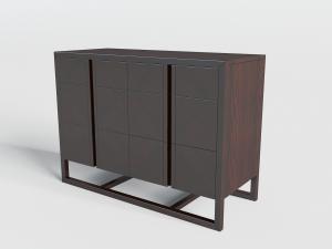 现代胡桃木带方格纹理的玄关柜3d模型 现代胡桃木带方格纹理的玄关柜