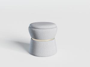 新中式中间有金色腰线的圆形坐墩