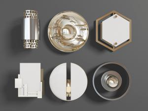 新中式金属装饰的壁灯