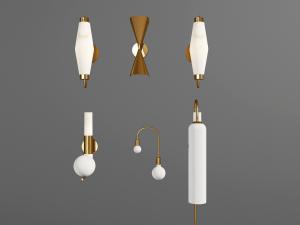 新中式带有大理石纹理灯罩的壁灯