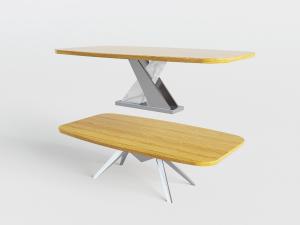 现代金属支架的实木茶几3d模型 现代金属支架的实木茶几