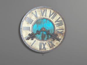 工业风带罗马数字的钟表3d模型 工业风带罗马数字的钟表