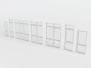 现代白色边框的平开窗