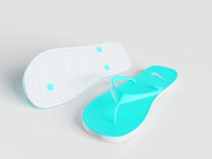 现代蓝绿色人字拖鞋子3d模型 现代蓝绿色人字拖鞋子