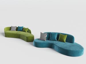 现代异形无脚布艺多人沙发3d模型 现代异形无脚布艺多人沙发