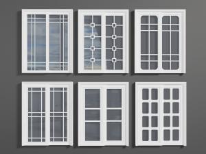 简欧白色双扇推拉门