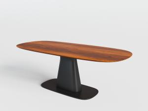 新中式椭圆形实木餐桌