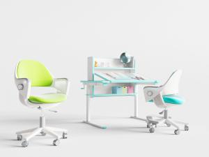 现代学生书桌转椅3d模型 现代学生书桌转椅