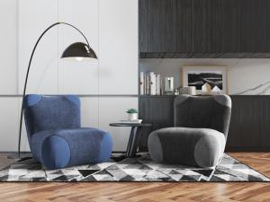 后现代个性休闲单人沙发边几3d模型 后现代个性休闲单人沙发边几