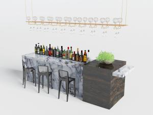 现代大理石纹理的吧台吧椅