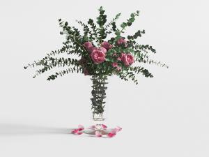 透明玻璃花瓶花卉