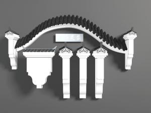 中式仿古建筑门头马头墙