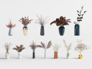 中式陶瓷花瓶花卉干枝