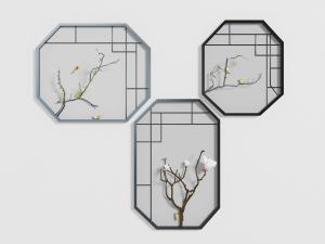 中式窗格墙饰挂件