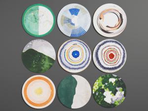 新中式圆形墙饰挂件