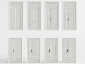 简欧白色字母平开门