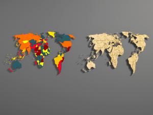 彩色世界地图墙饰挂件