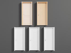 现代实木白色平开门