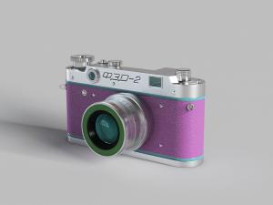 紫色外壳的调焦相机