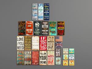 工业风做旧实木墙饰挂件