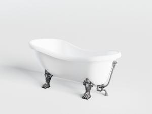 欧式白色陶瓷雕花四脚的浴盆浴缸