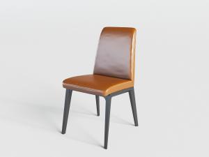 现代北欧橙色皮革的餐椅
