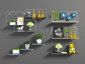 北欧铁艺墙面装饰置物架