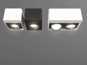 现代黑色、白色双头可调整方向的筒灯