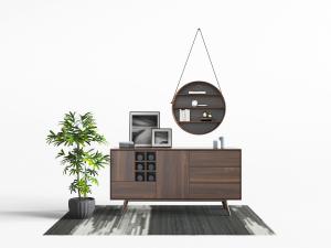 北欧实木玄关柜边柜3d模型 北欧实木玄关柜边柜