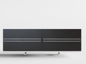 现代黑色镶嵌白色边的电视柜