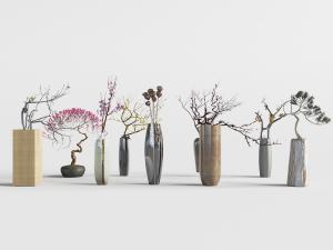 中式陶瓷花瓶干枝