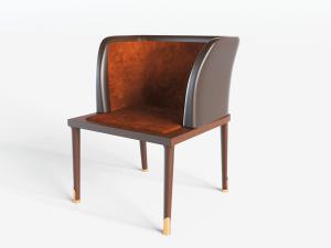 新中式皮革靠背餐椅