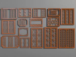 中式实木窗格花格门扇