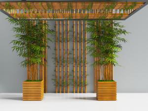 中式庭院实木花架竹子景观小品