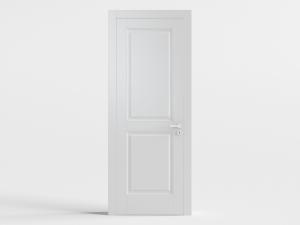 现代白色回字纹的平开门