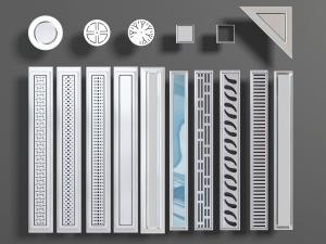 现代空调出风口3d模型 现代空调出风口