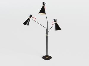 现代北欧金属三头落地灯